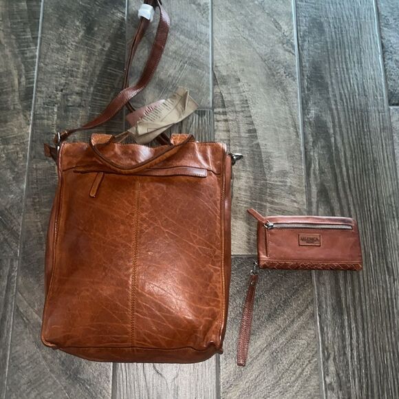 Nwt Anthropologie Vilenca Holland Woven Leather Tote and Wallet Set - Picture 3 of 10